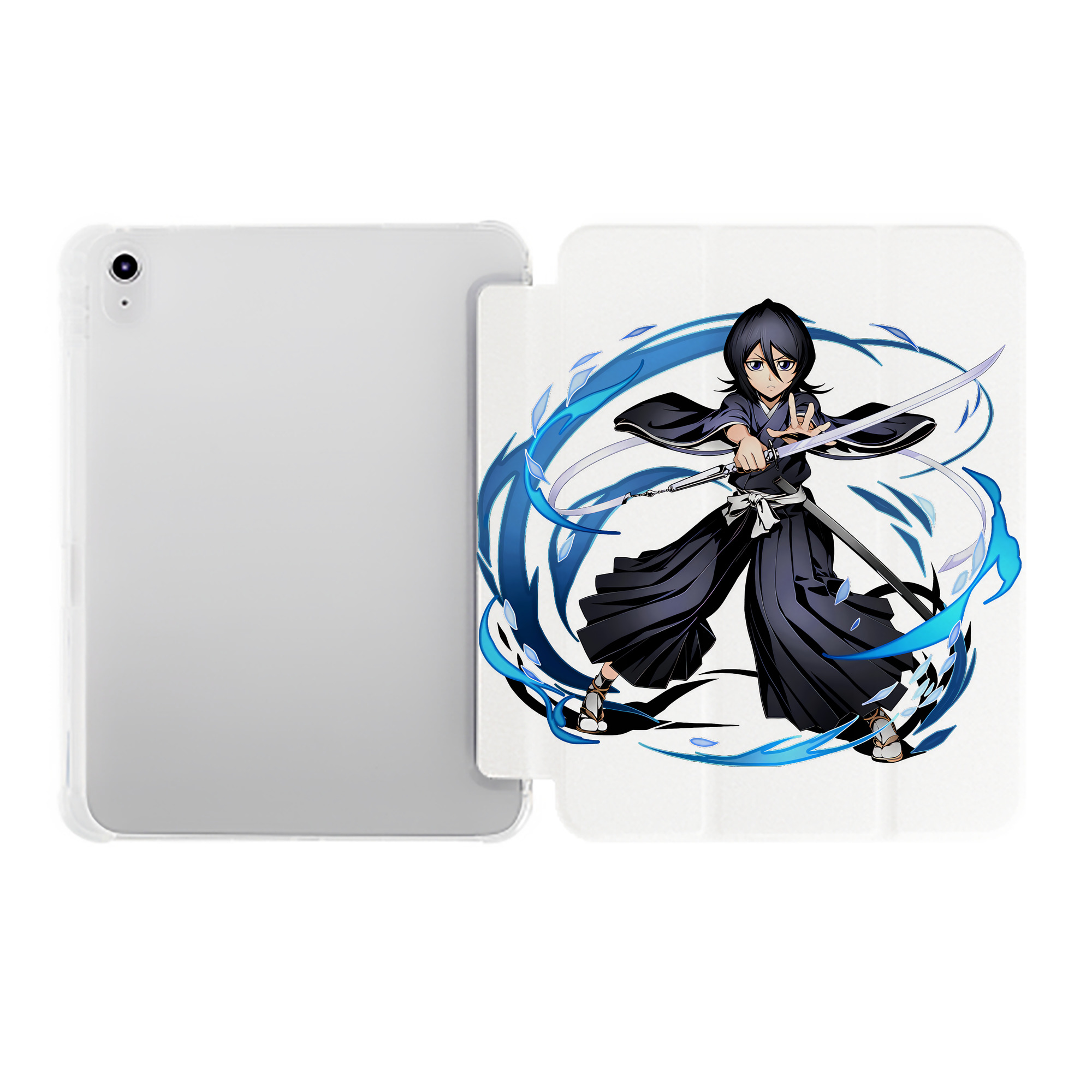 （画像用） ブリーチ 朽木ルキア BLEACH Kuchiki Rukia IPad ケース ペン収納付き 三つ折りスタンド PUレザー×シリコン 対応機種9.5/10.5/10.9インチ